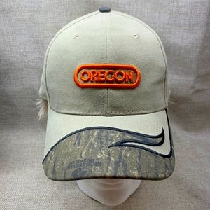 Mossy Oak Break Up Vintage Oregon Cap Khaki color with orange embroidery & Camo